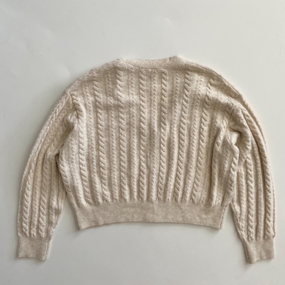 PINK Victoria's Secret Sweater Soft Cable Knit Cardigan Light Tan Nwt XXL 2XL - Picture 2 of 3